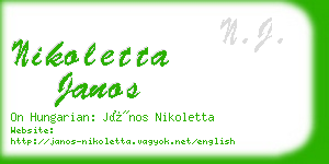 nikoletta janos business card